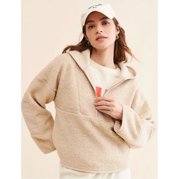 Year of Ours Sherpa Mammoth Half Zip Hoodie - Picture 1 of 7